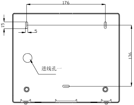 轉(zhuǎn)換開關(guān)采用壁掛式安裝，安裝孔位置和安裝孔距